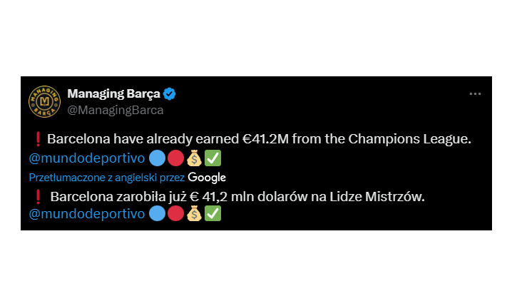 Tyle Barca do tej pory ZAROBIŁA za grę w LM! O.o